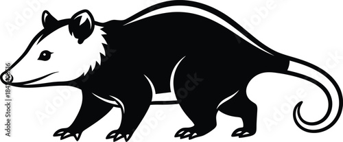 Opossum wildlife silhouette vector artwork
