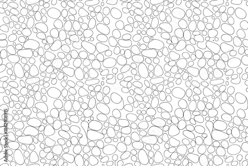 Seamless pattern of irregular hand-drawn oval shapes on white background Keywords: pattern, background, texture, organic, natural