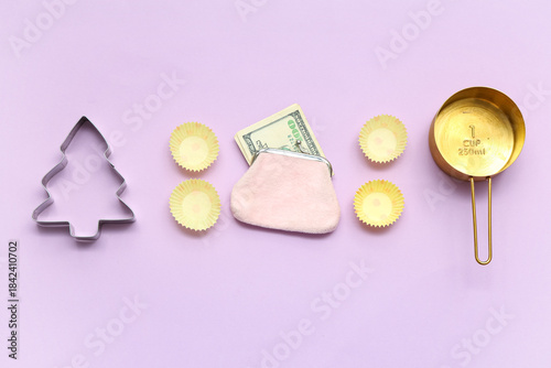 Wallet with money and baker...