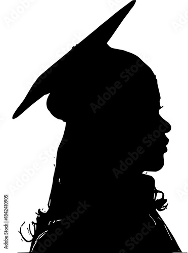 silhouette of a woman happy graduation illustration design 