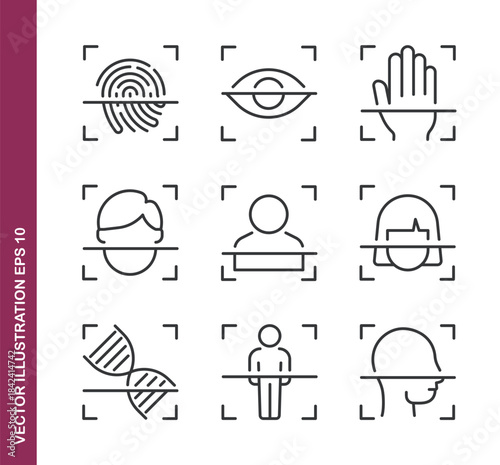 Access Scanning line icons - Mini collection and editable stroke series icon