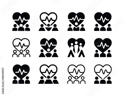 Group Fitness Icons. Fitness challenge ideas for groups. Icon se