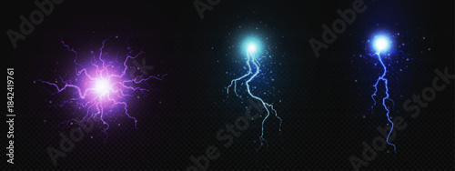 Bright blue and white electrical lightning bolts crackling across a dark black background with energy arcs.
Glowing blue energy portal with electric lightning bolts radiating outwards on a dark backgr