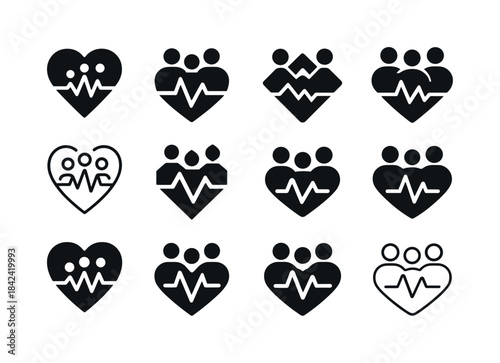 Group Fitness Icons. Fitness challenge ideas for groups. Icon se