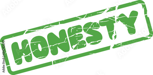 Trustworthy green HONESTY stamp demonstrating integrity, truthfulness, and ethical business principles