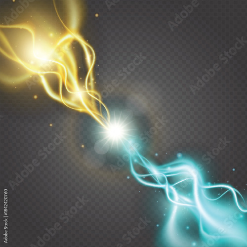 Bright blue and white electrical lightning bolts crackling across a dark black background with energy arcs.
Glowing blue energy portal with electric lightning bolts radiating outwards on a dark backgr