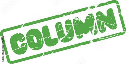 Green Rough Stamp Representing Architectural Structure and Organized Data Arrangement