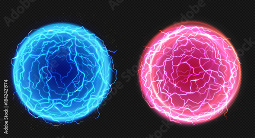 Bright blue and white electrical lightning bolts crackling across a dark black background with energy arcs.
Glowing blue energy portal with electric lightning bolts radiating outwards on a dark backgr