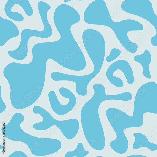 Blue Abstract Organic Shapes Seamless Pattern – Cute Blob Texture for Baby Boy Baby Shower & Gender Reveal Decorations