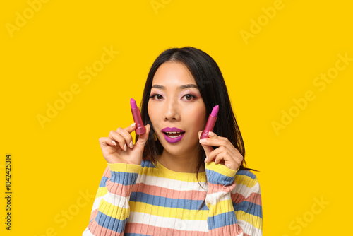 Beautiful Asian woman with ...