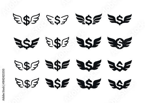 Financial Freedom Icons. Achieving financial independence and we