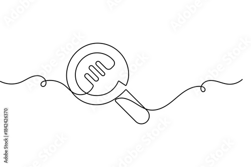 Search icon elegant one line minimal outline drawing isolated vector illustration