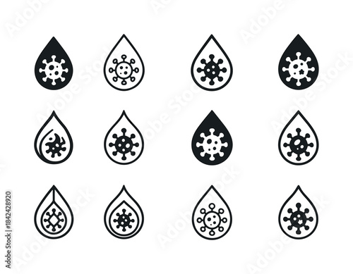 Disease Outbreak Icons. Disease outbreaks. Icon set. Set Logo of