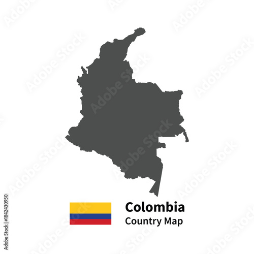Colombia Country map flag illustration on whtie background