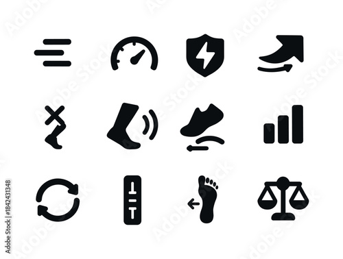 Training Feedback Icons. Training feedback wear. Solid icon set