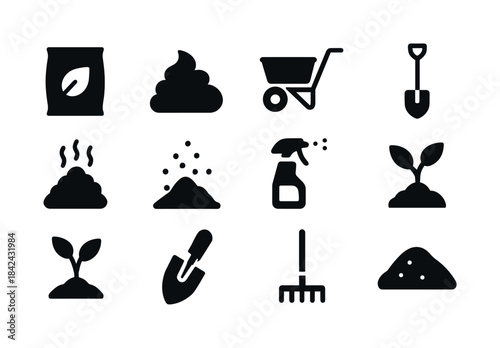 Fertilization Icon Set. Fertilization. Solid icon set of fertili