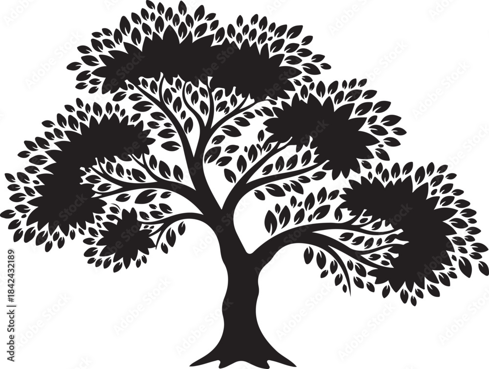 Obraz premium Majestic Tree of Life Silhouette Vector Design