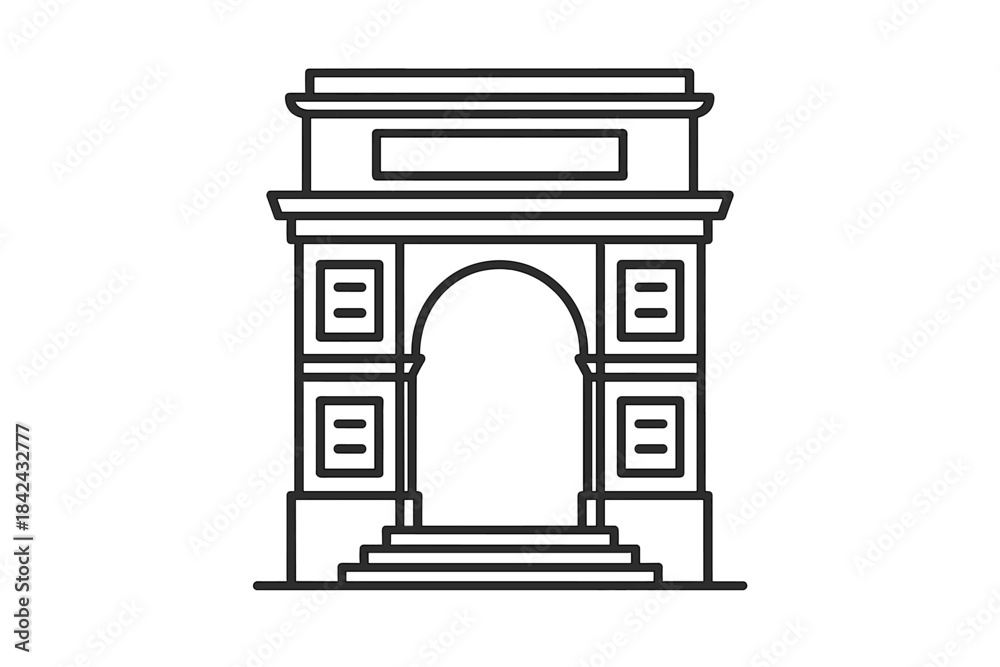 Fototapeta premium Classical monument structure featuring a prominent central arch design