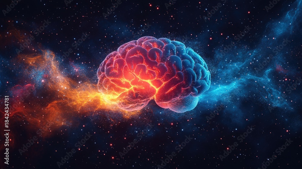 Fototapeta premium Child's brain illuminated, symbolizing cognitive development and imagination.