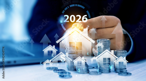 Schilderij op canvas Real estate interest rate increase in 2026