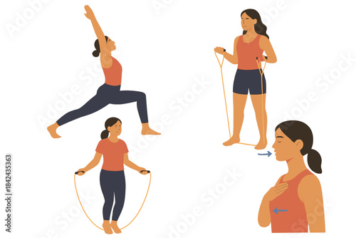 Fitness exercises for strength and flexibility suitable for all levels at home or gym