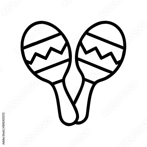 Two maracas with zigzag pattern in minimalist style  