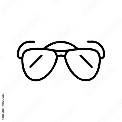 Sunglasses outline illustration in minimalist style on white background  