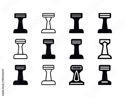 Razor Holder Icon Set. Razor holder. Icon set. Set Logo of razor