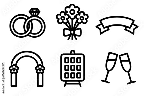 Symbols of celebration for weddings and special events showcasing love and joy with decorative elements