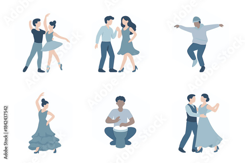 Diverse group of dancers showcasing various styles in a joyful celebration of movement and rhythm