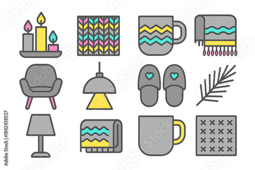 Home decor items are arranged in a stylish way showing cozy and inviting atmosphere for relaxation