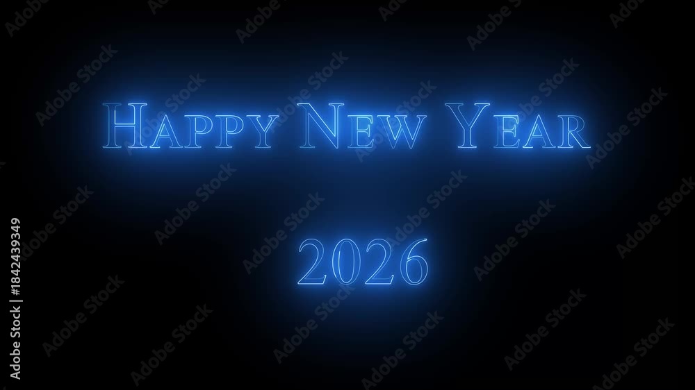 Happy New Year 2026, 2026 New Year Opener, Neon 2026 Title Animation ...