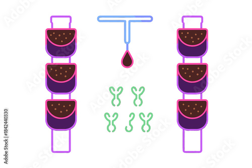 Colorful digital illustration of skewers with food on sticks, featuring vibrant toppings and playful designs