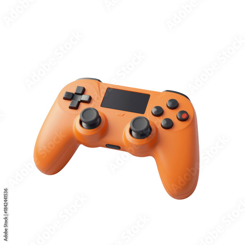 Obraz na płótnie Bright orange gaming controller with touchpad