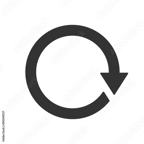 Rotation sign icon isolated flat style design.