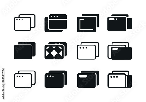 Internet Browser Tab Icons. Internet Browser Tabs. Icon set. Set