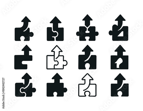 Small Business Icons. Small business growth and challenges. Icon