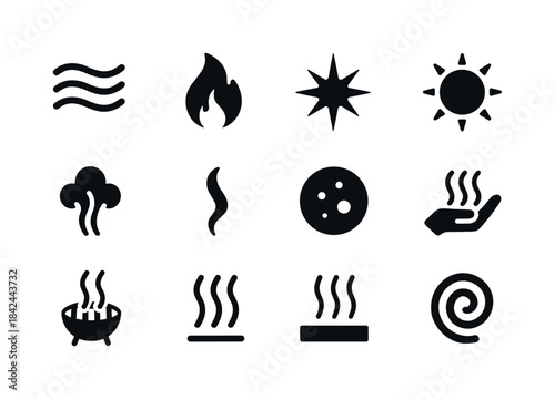 Heat Icon Collection. Heat icons. Solid icon set of heat icons: