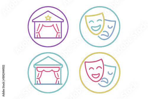 Visual representation of theater elements showcasing performance and stage design art