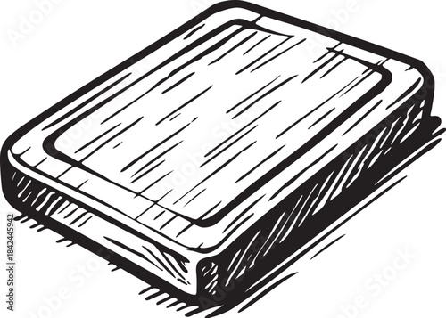 Cutting board wooden chopping board kitchen hand drawn bold marker illustration