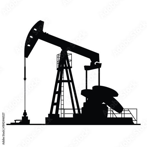 A black silhouette of an oil pump a symbol of energy extraction