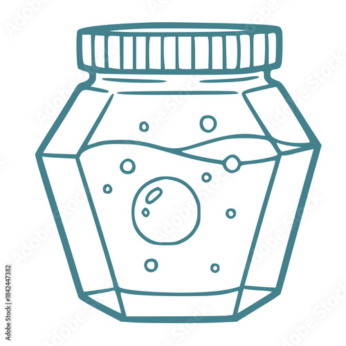 Decorative dotted jar outline simple illustration