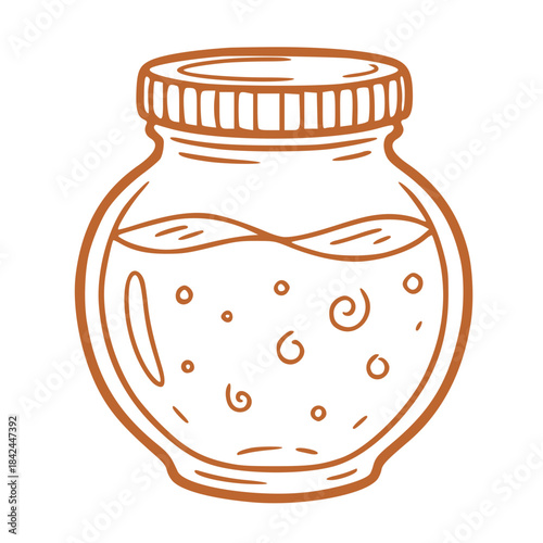 Cute jar outline kitchen illustration