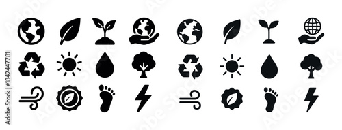 Eco symbols set: recycling, nature, energy, and sustainability i