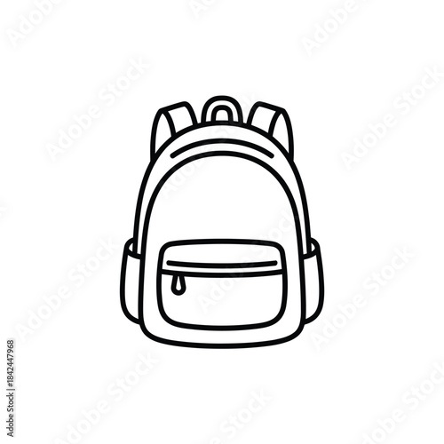 Simple line drawing of a school backpack a common student accessory