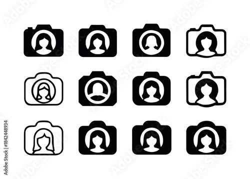 Fashion Blogger Icons. fashion blogger. Icon set. Set Logo of fa