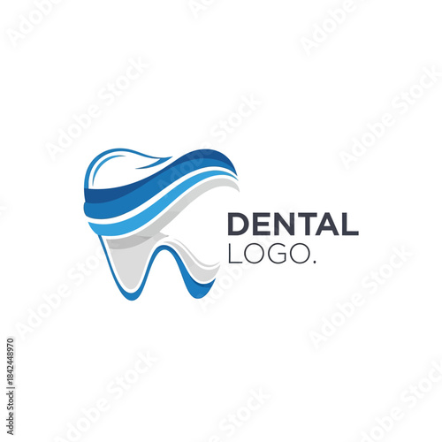 Modern dental logo design featuring stylized tooth and wave elements capturing