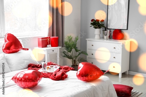 Interior of bedroom decorat...