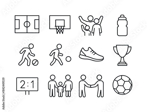 Weekend Sports Icons. Weekend Sports. Line icon set of Weekend S