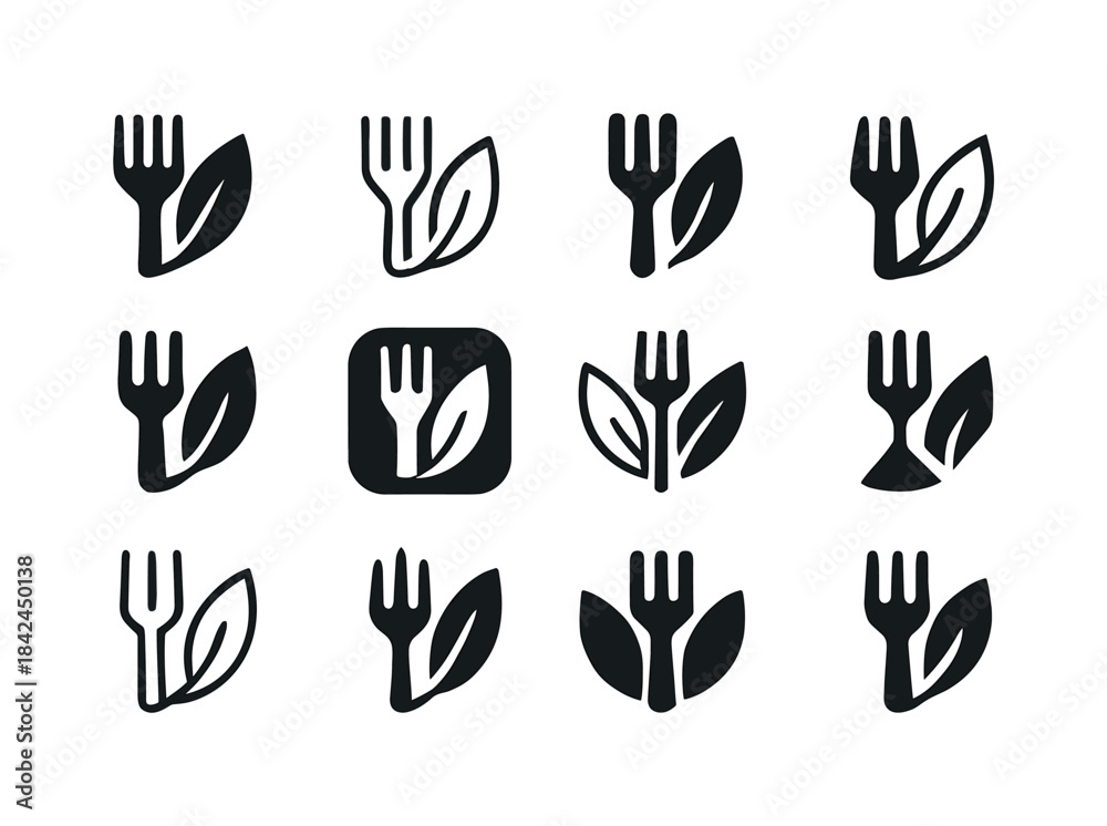 Fototapeta premium Dietary Habit Icons. Dietary habits. Icon set. Set Logo of dieta